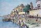 India: 'Hindu Temple, Benares' (Varanasi). Coloured painting, early 20th century
